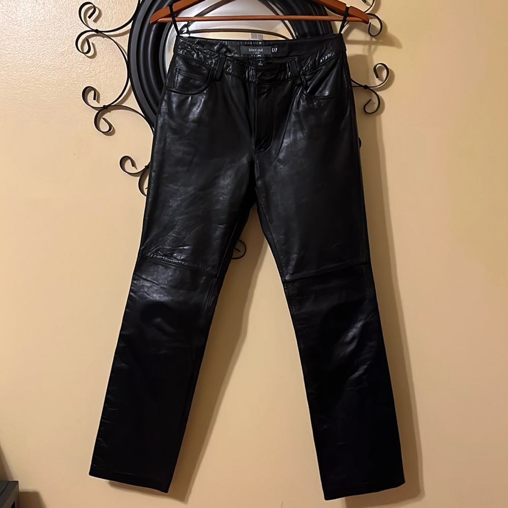 Gap Black leather pants, size 4 , never worn